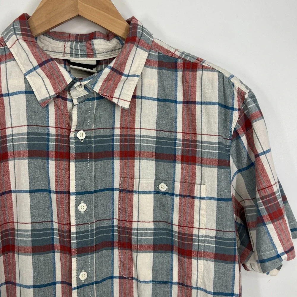 The North Face Loghill Button Down Shirt Mens Size XL Multi Plaid Cotton‎ Hemp
